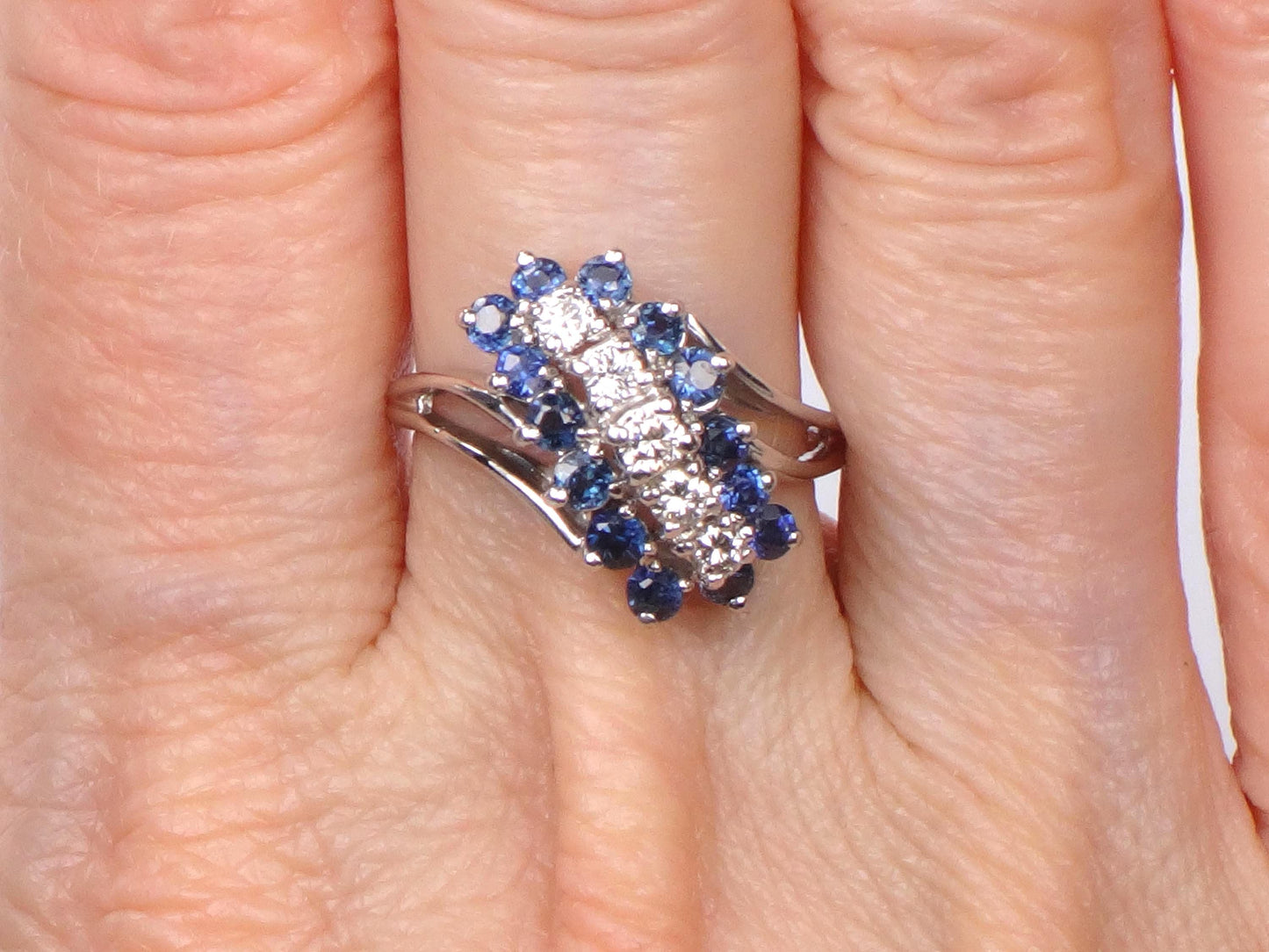 Vintage 14k Gold Genuine Sapphire and Diamond Ring - Blue Sapphire September Birthstone - Size 6.5