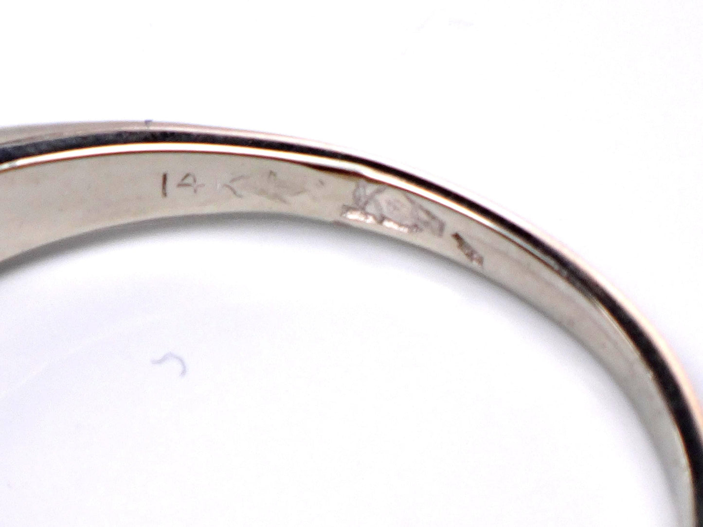 Vintage 14k White Gold Engagement Ring - Natural Round Brilliant Diamond Approximately .25 Carats TDW - Circa 1950's - Size 7.25