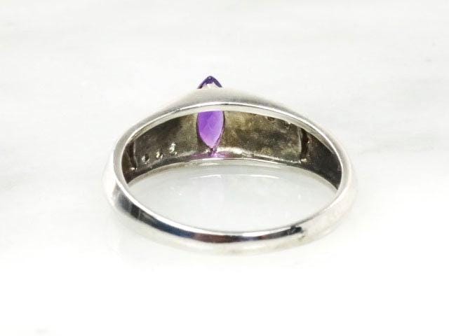 Vintage Sterling Silver Amethyst and Opal Ring: Purple February Birthstone, Size 10