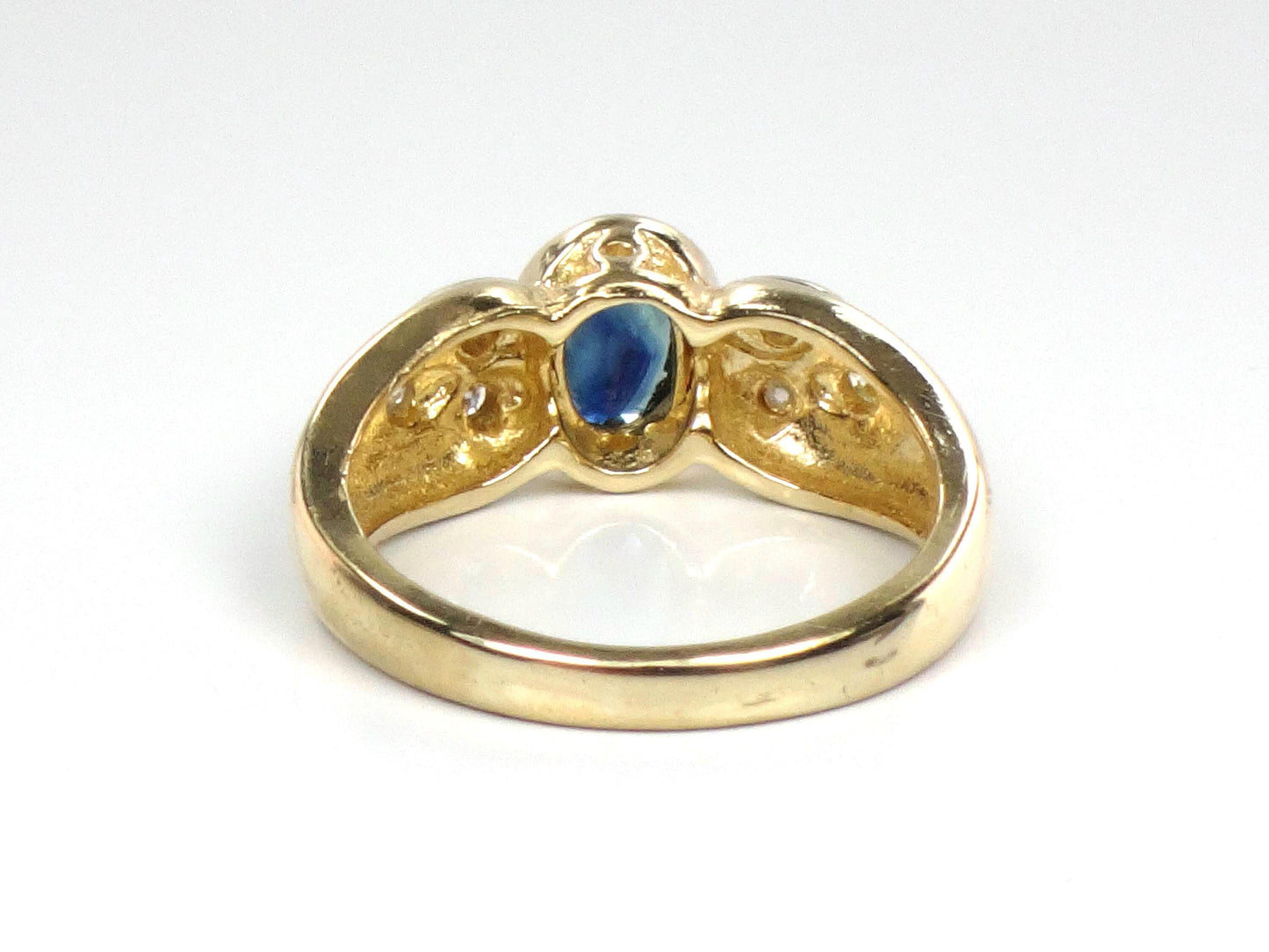 Sapphire Diamond Ring - Vintage 14k Yellow Gold September Birthstone Pinky Ring - Size 3.5