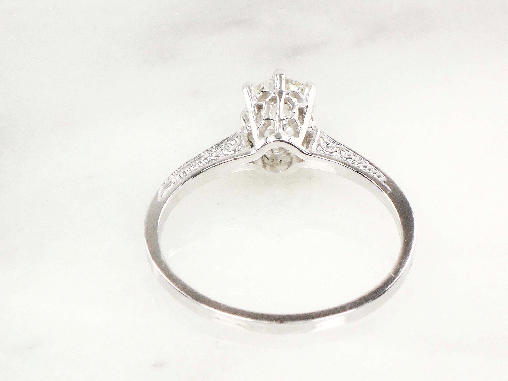 Old European Cut Diamond Engagement Ring - Art Deco 14k Gold .65 Carat GIA Certified Natural Diamond Solitaire- Circa 1920's - Fine Jewelry