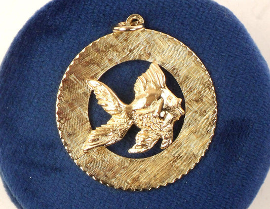 Vintage 14k Gold Fish Pendant - Large Solid Yellow Goldfish for Good Luck Charm