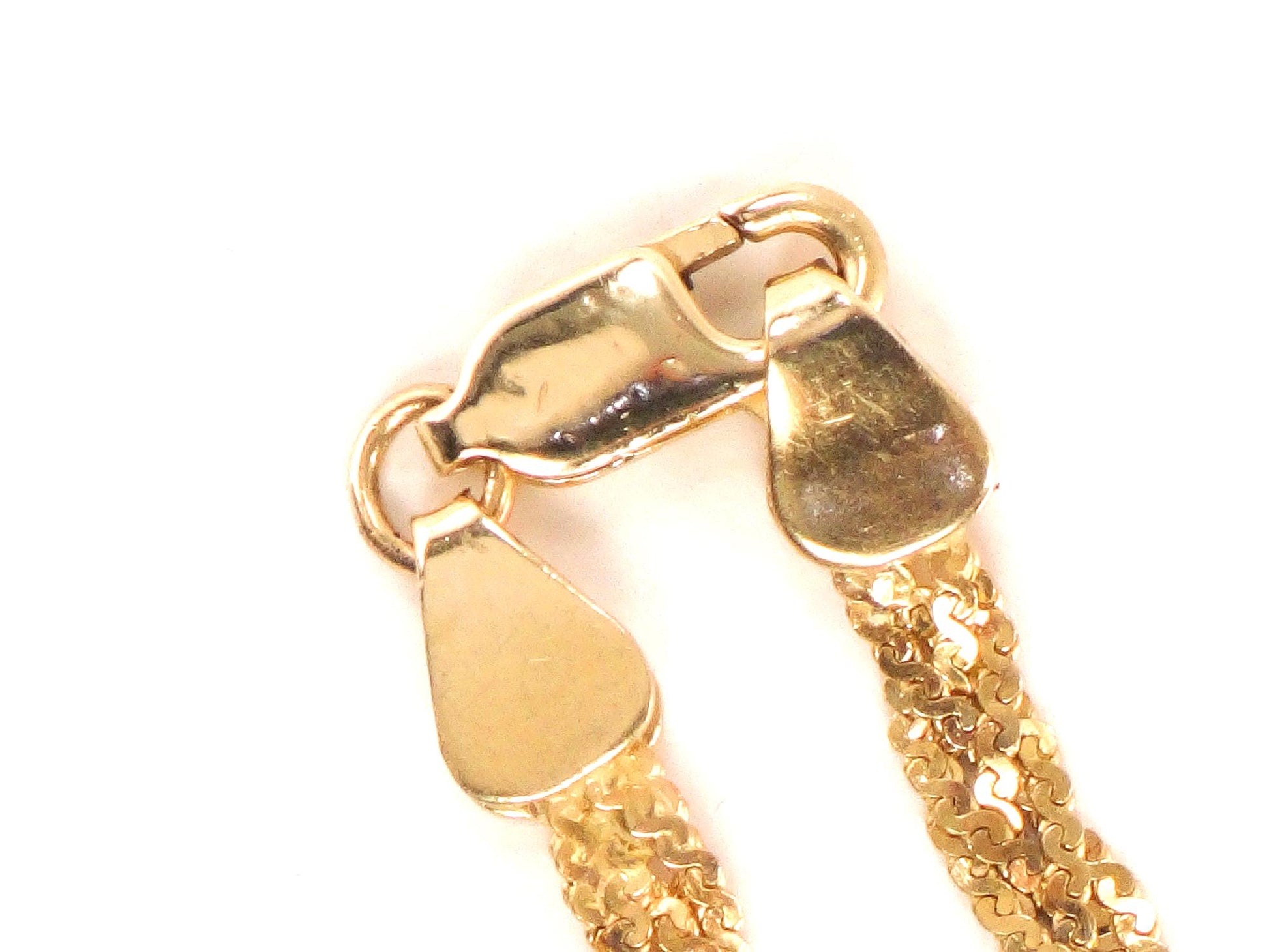 Vintage 14k Gold Braided Necklace - Woven Yellow Gold Chain 17.25"