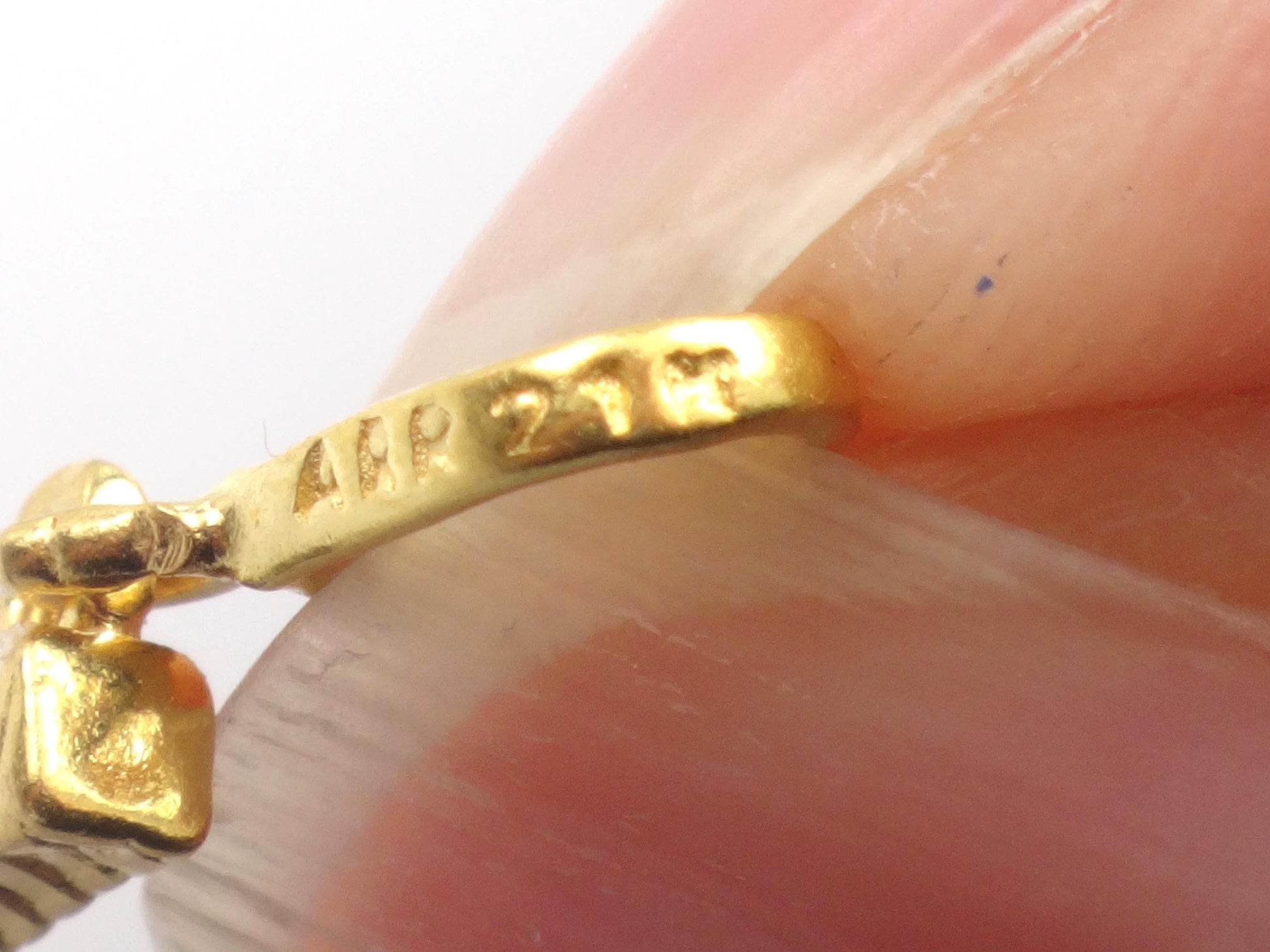 Vintage Solid 21k Yellow Gold Tennis Racket Pendant Charm