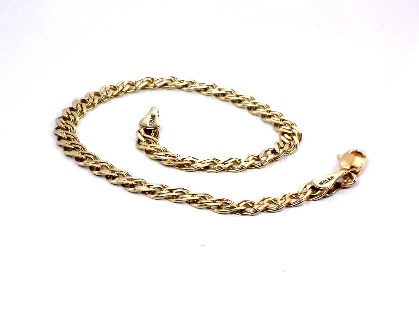 Vintage 14k Yellow Gold Link Bracelet, Solid Gold Bracelet 7 1/2"