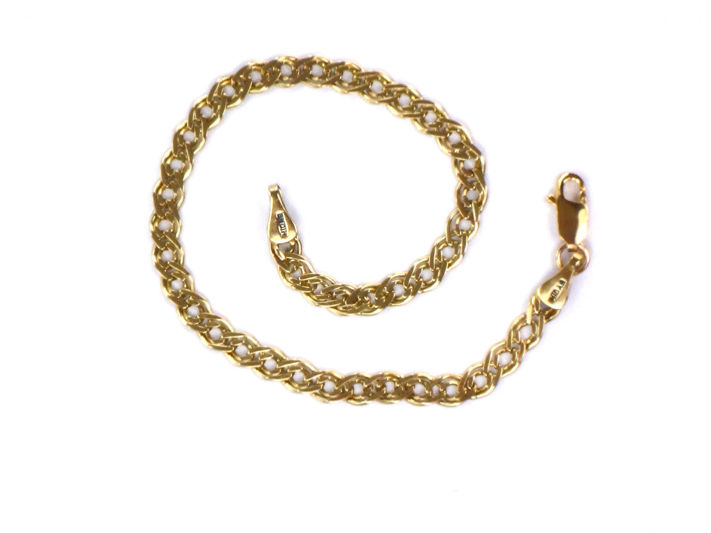Vintage 14k Yellow Gold Link Bracelet, Solid Gold Bracelet 7 1/2"