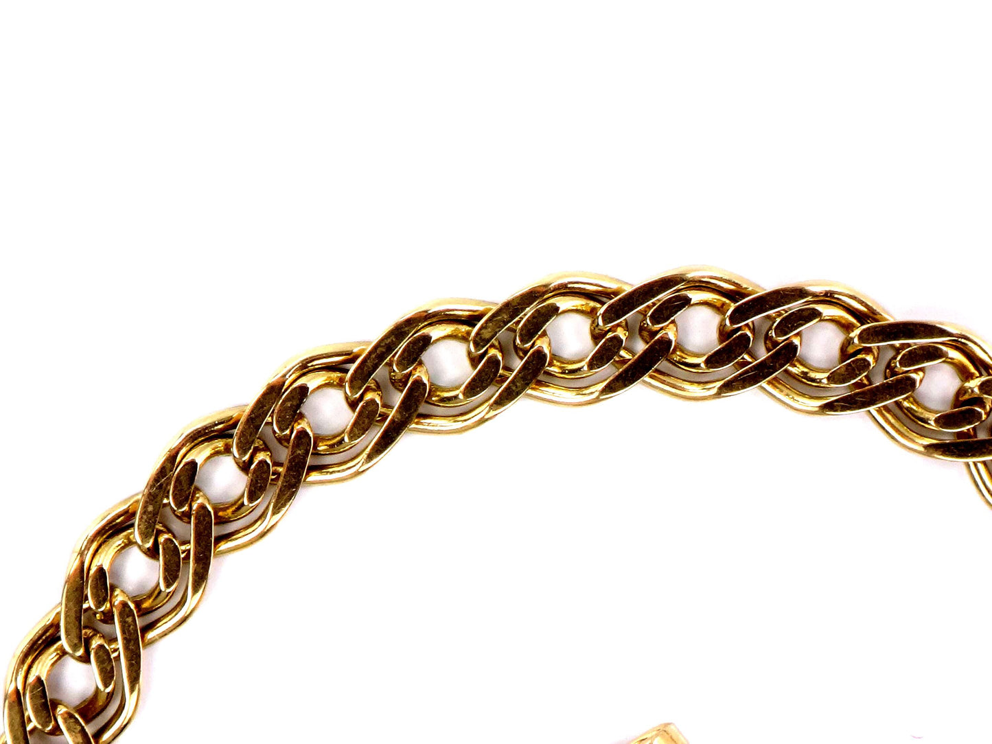 Vintage 14k Yellow Gold Link Bracelet, Solid Gold Bracelet 7 1/2"