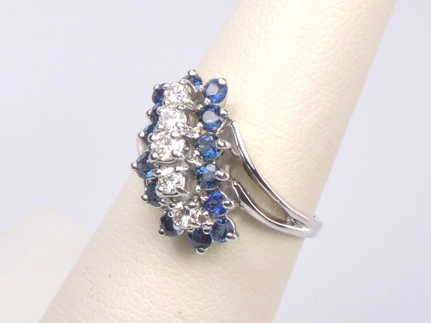 Vintage 14k Gold Genuine Sapphire and Diamond Ring - Blue Sapphire September Birthstone - Size 6.5