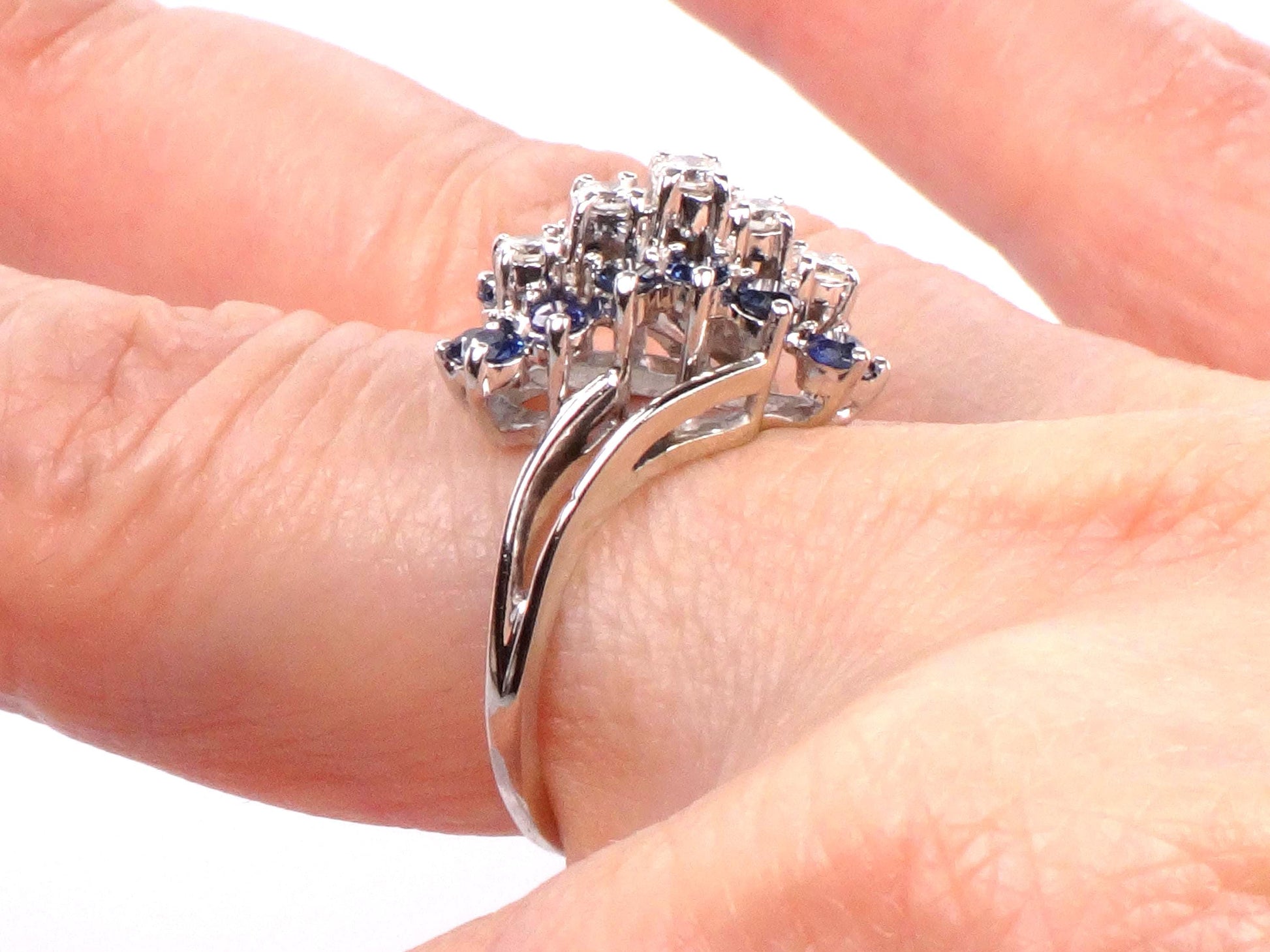 Vintage 14k Gold Genuine Sapphire and Diamond Ring - Blue Sapphire September Birthstone - Size 6.5