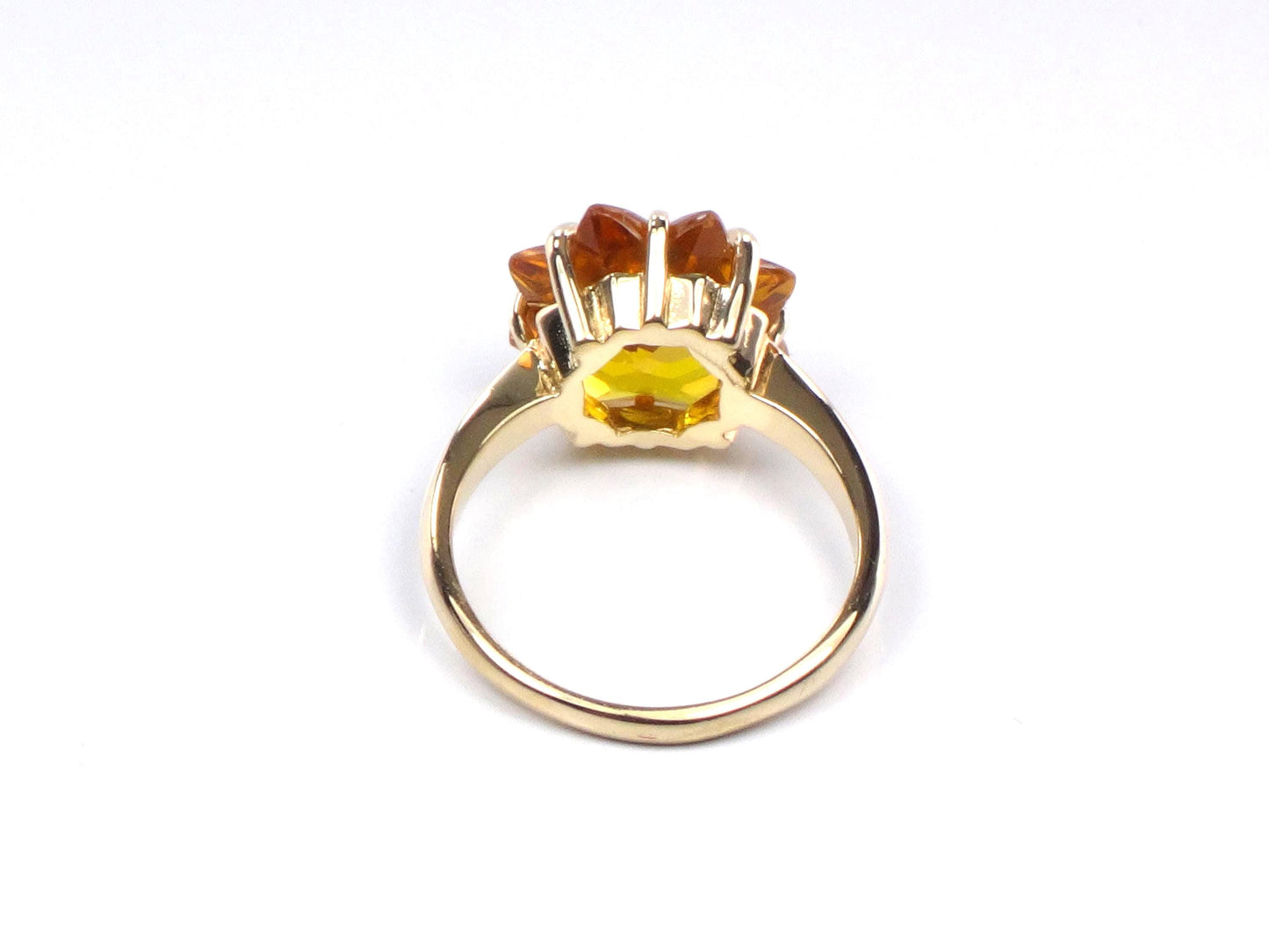 Vintage 14k Yellow Gold Star Cut Sapphire Ring - 1950s Fine Jewelry - Size 6