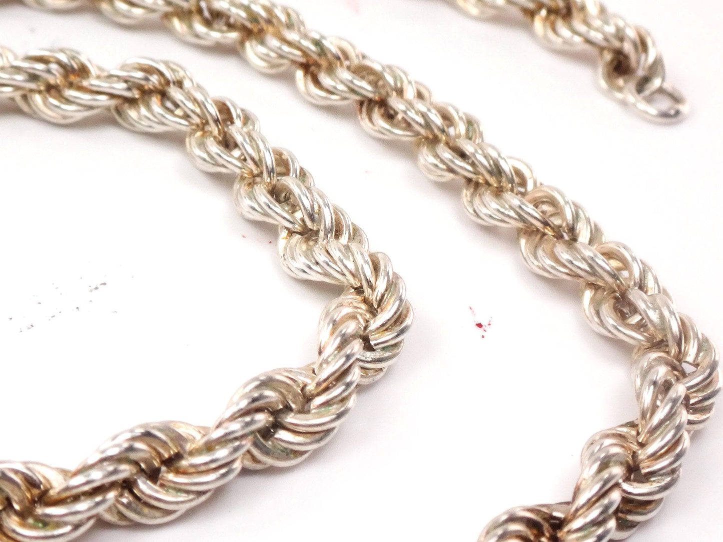 Vintage Sterling Silver Rope Chain Twisted Link Chain - 24" 22.6 grams