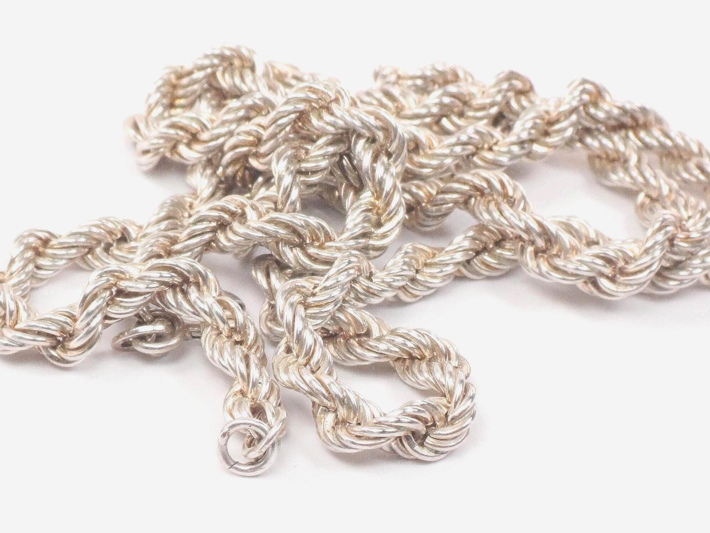 Vintage Sterling Silver Rope Chain Twisted Link Chain - 24" 22.6 grams