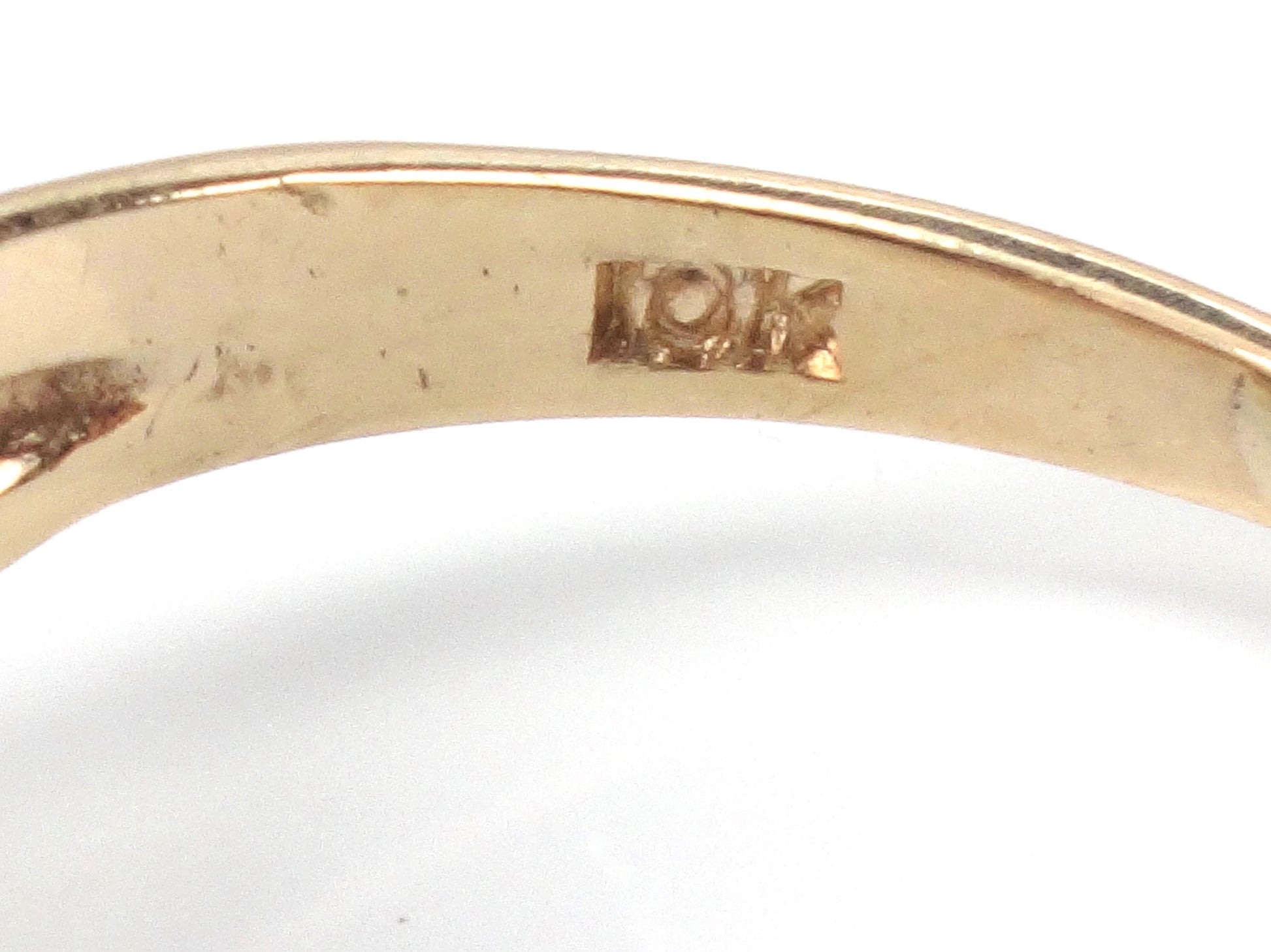 Vintage 10k Gold Citrine Ring, Rectangle Cut Yellow Stone November Birthstone Ring, Size 7