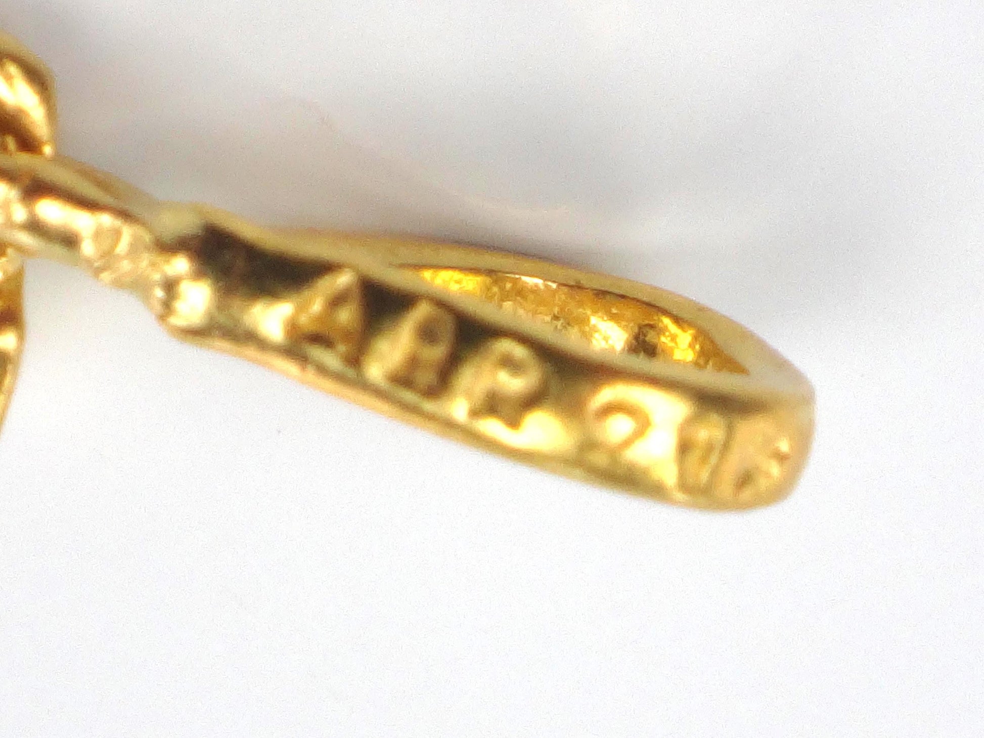 Vintage Solid 21k Yellow Gold Tennis Racket Pendant Charm