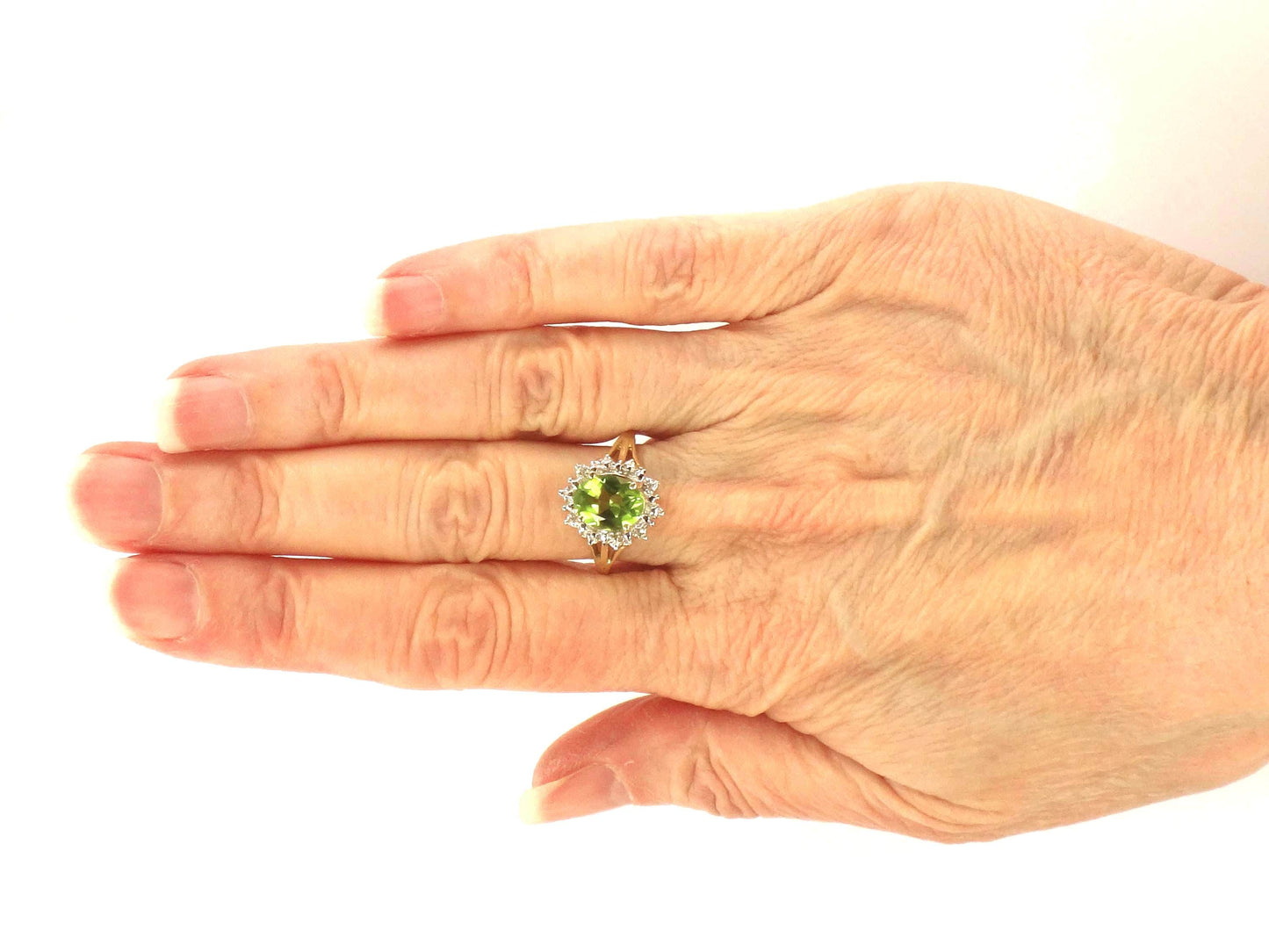 Vintage 10k Yellow Gold Peridot Ring, August Birthstone, Size 7.5