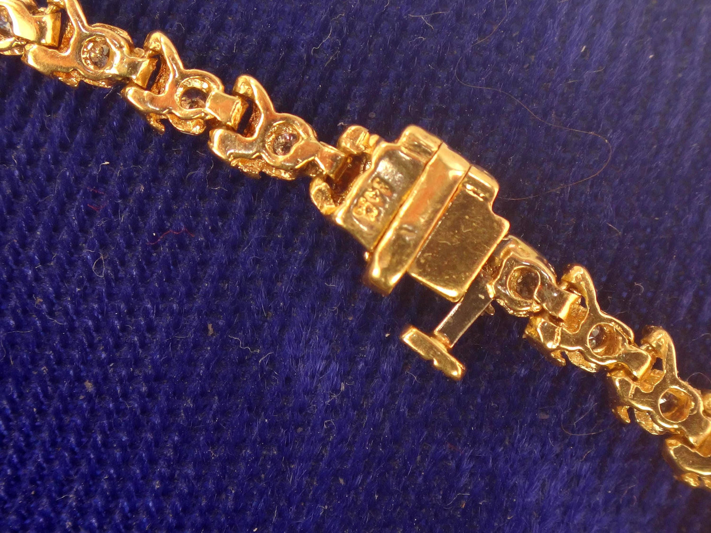 Vintage 14k Yellow Gold Diamond Tennis Bracelet, 7" Everyday Bracelet