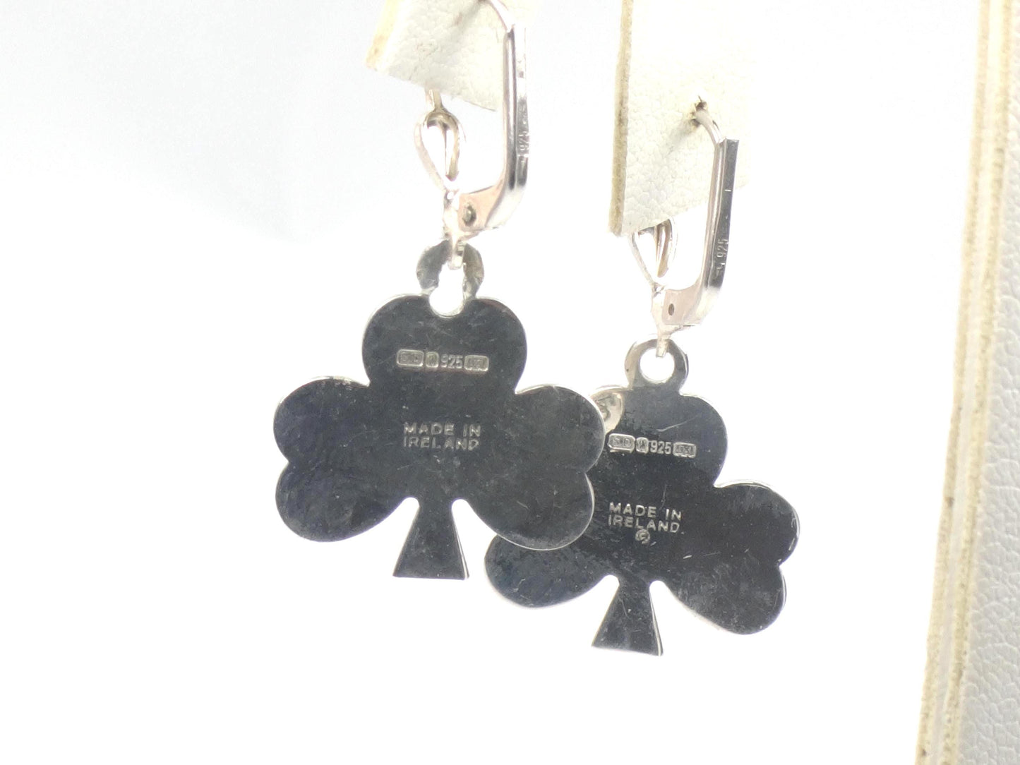 Vintage Sterling Silver Shamrock Earrings: Made in Ireland