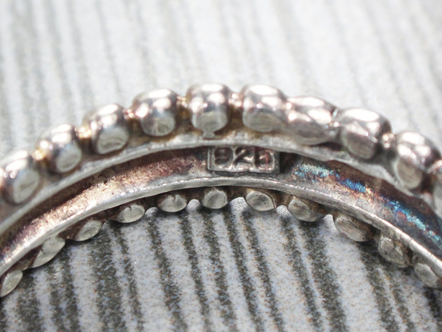 Vintage Large Handmade Sterling Silver Band Unisex Wide Wedding Ring 7mm Size 11.5