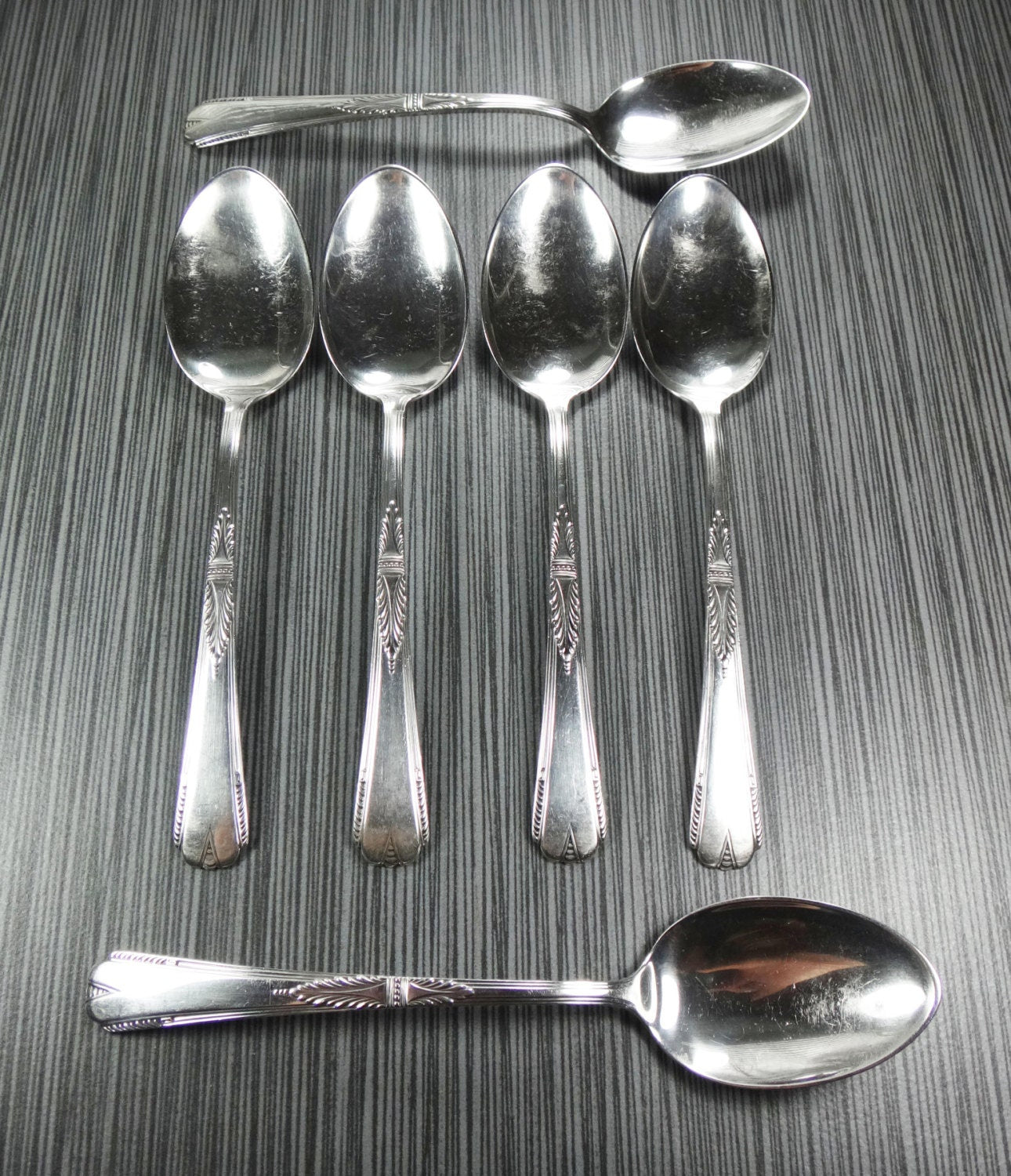 Art Deco Sterling Silver Spoons Vintage Weidlich Bros Sterling Teaspoons - Set of Six Lenox Pattern Teaspoons
