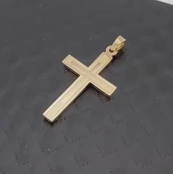 Vintage 14k Yellow Gold Cross Pendant Christian Religious Jewelry
