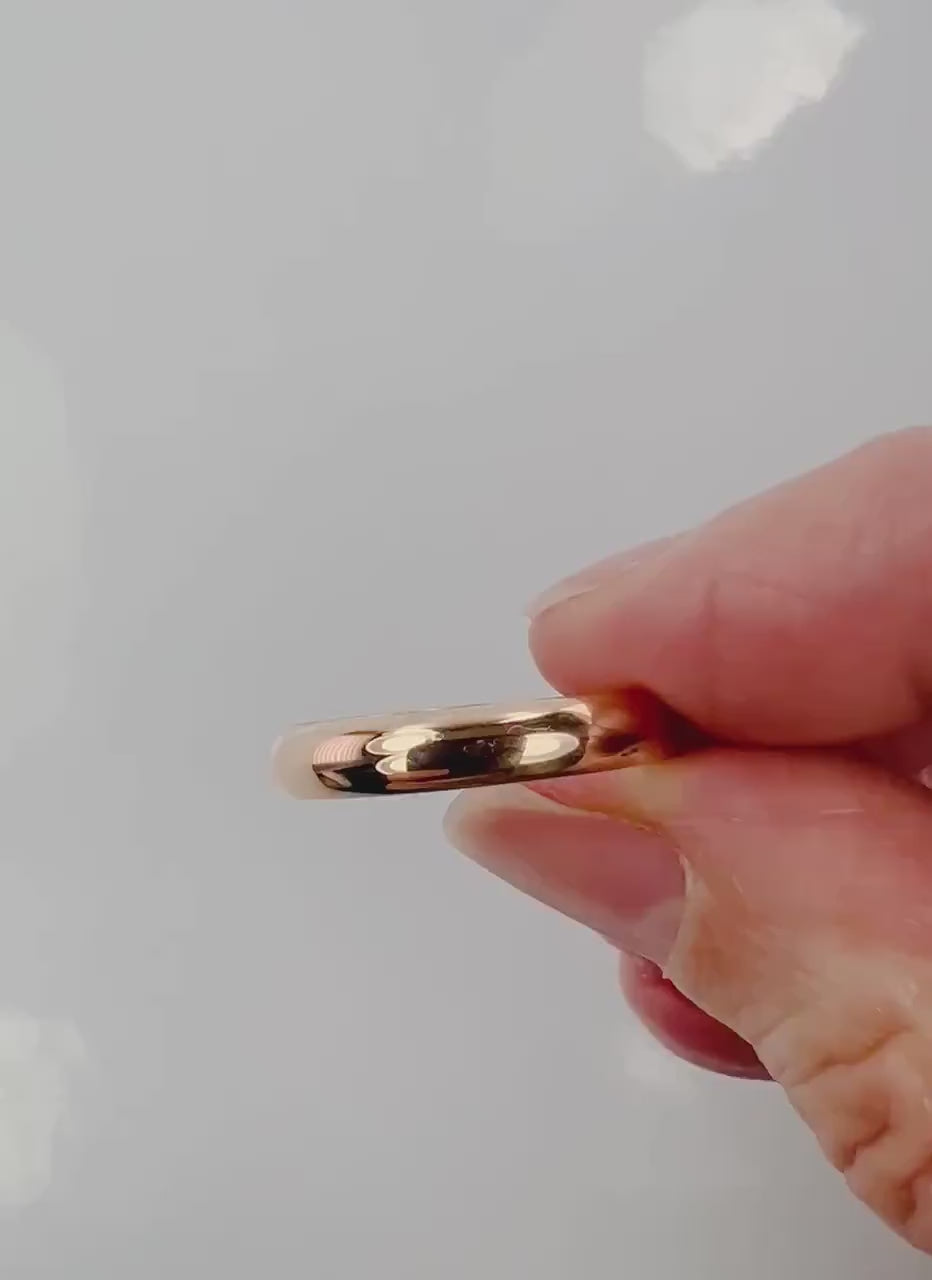 Vintage 14k Rose Gold Wedding Band - 3.5 mm, Size 8 - Unisex