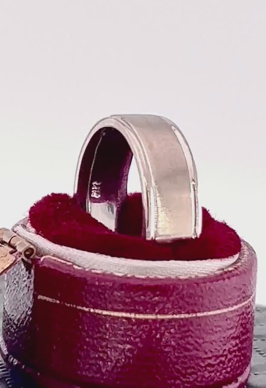 Vintage 14k White Gold Wedding Band 6.7 MM Wedding Ring Size 8