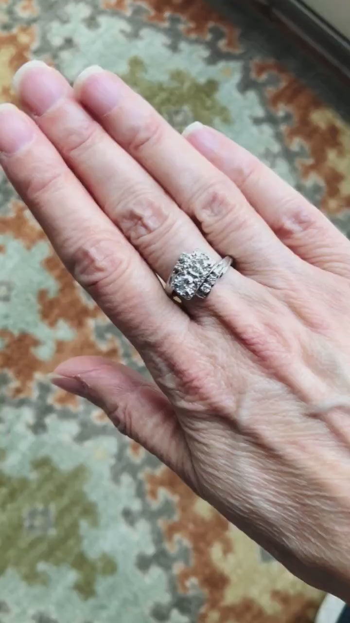 Vintage Toi et Moi Diamond Ring: 0.75 Carat, 14k White Gold Anniversary Ring