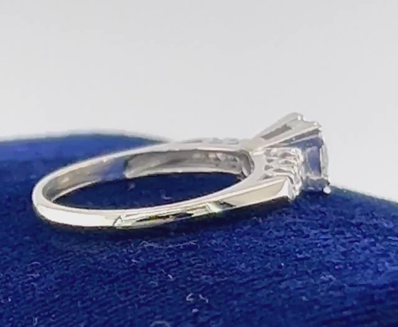 Vintage .55 Carat Diamond Engagement Ring: 14k White Gold, Size 6.5