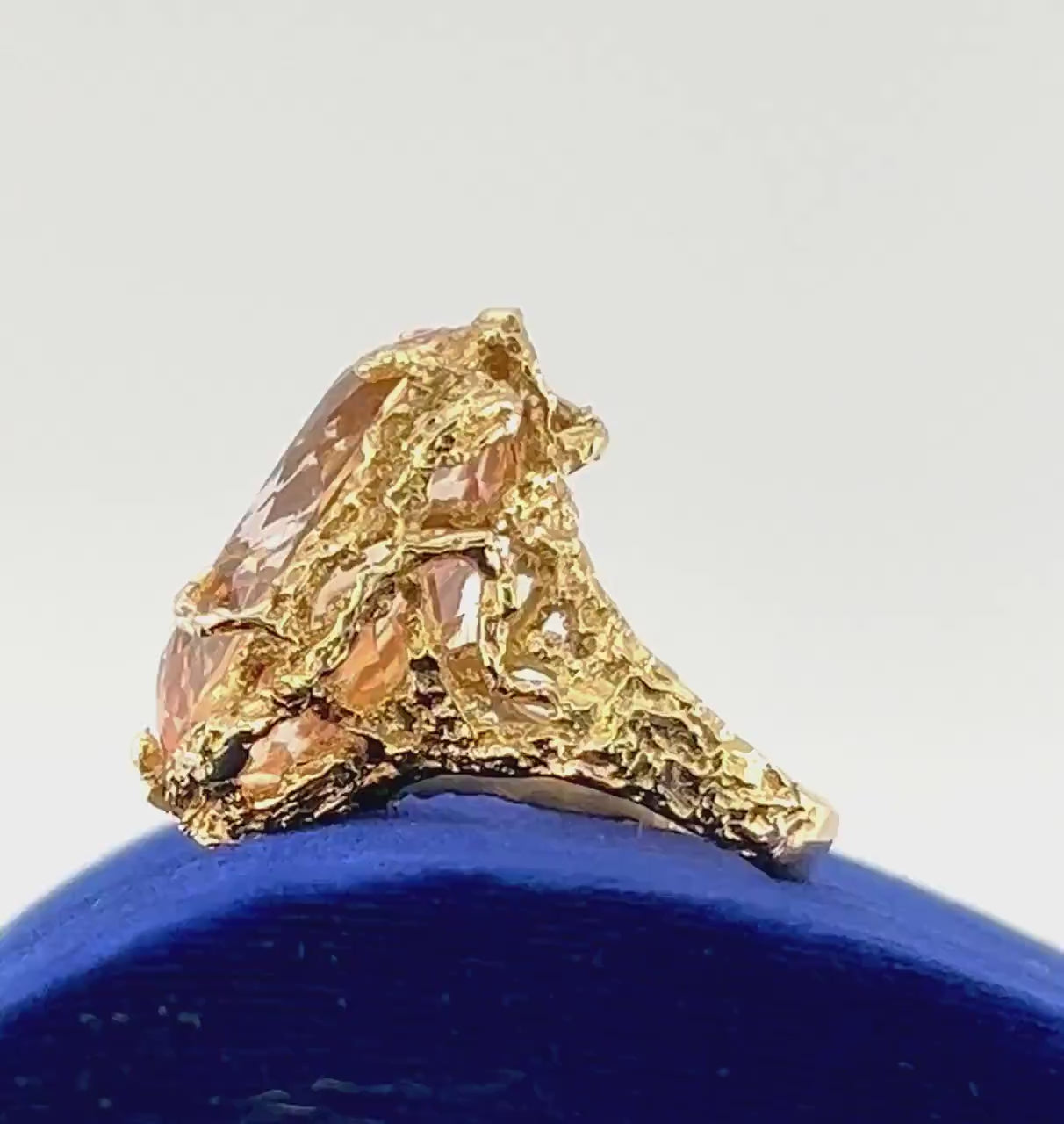 Vintage 14k Yellow Gold Citrine Ring: Oval Golden Stone, Size 8