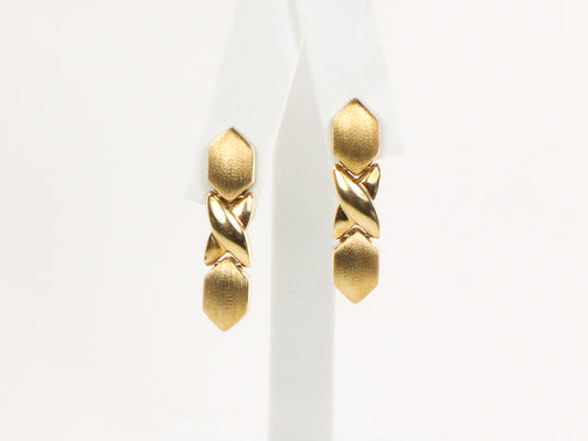 Vintage 14k Love and Kisses X and O Dangle Earrings