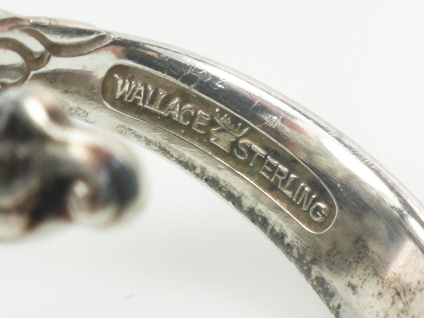 Vintage Wallace Romance of The Sea Sterling Silver Spoon Ring with Shell and Ocean Waves