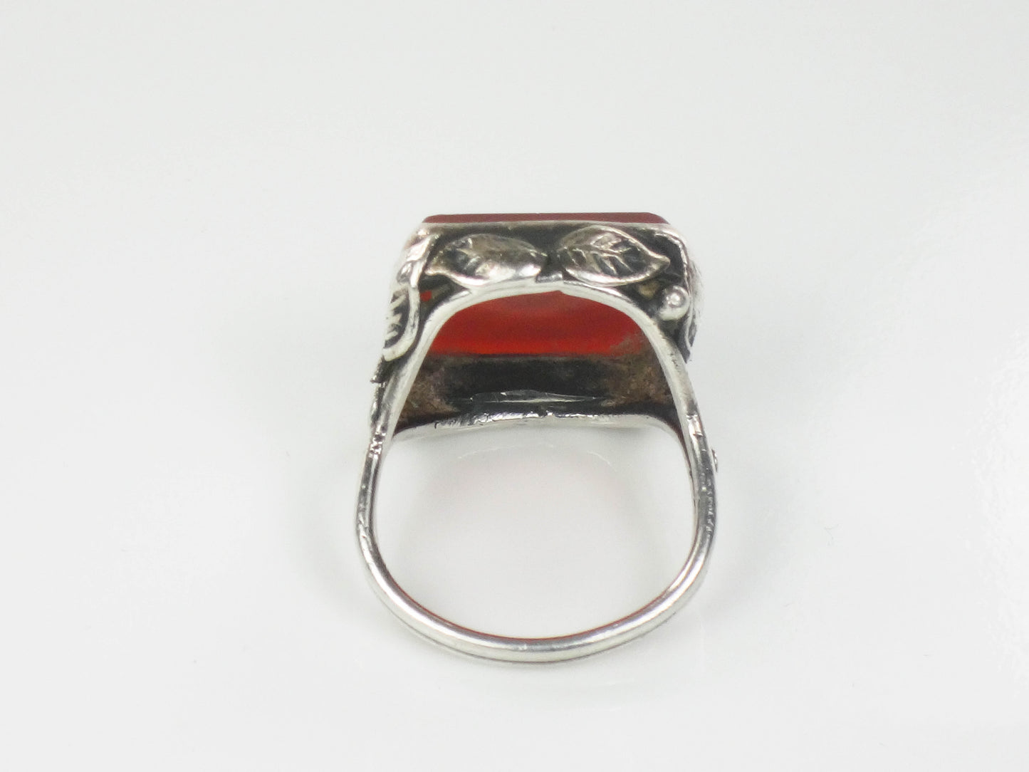 Vintage Antique Sterling Silver Carnelian Intaglio Ring, Ladies Size 5.75