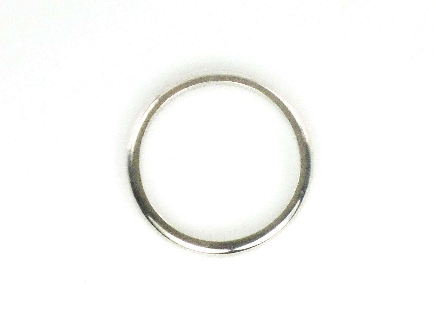 Vintage Thin Solid 14k White Gold Wedding Band, 2 MM Stacking Ring, Size 6.75