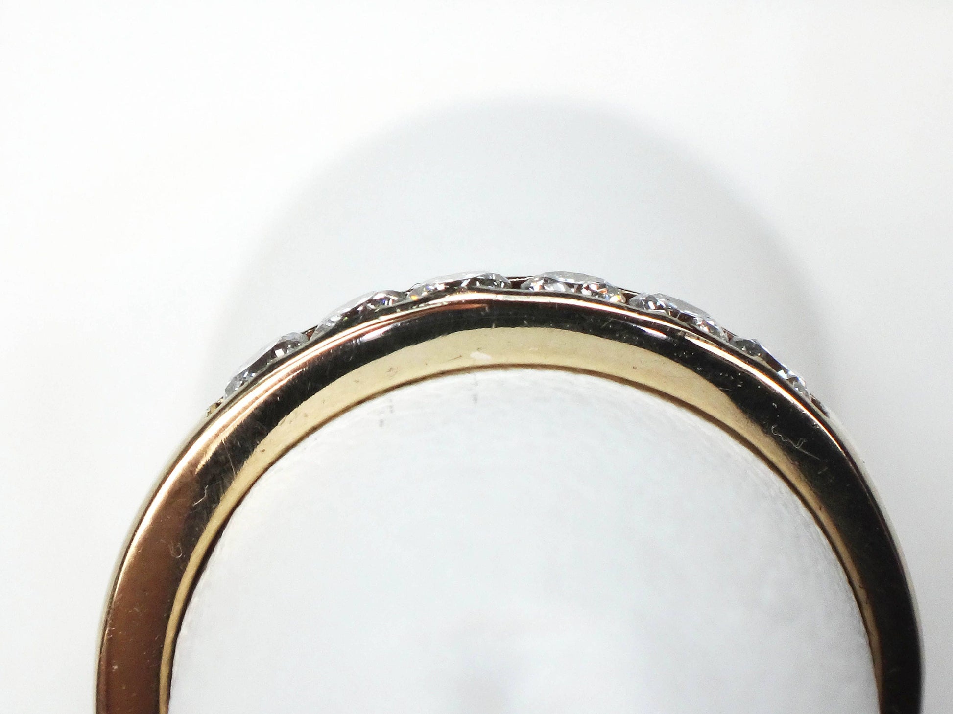 Vintage 14k Yellow Gold Diamond Wedding Band Natural Diamond Wedding Ring Over .25 Carats TDW Size 5.25