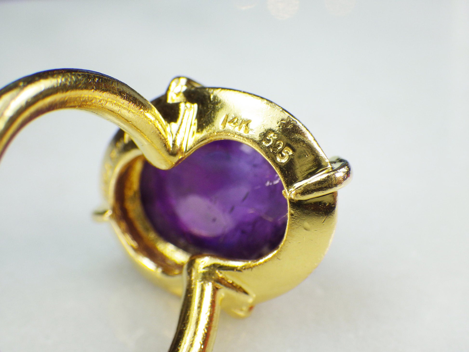 Vintage 14k Yellow Gold Natural Amethyst Ring Bishop's Ring - Metropolitan Museum Ring MMA
