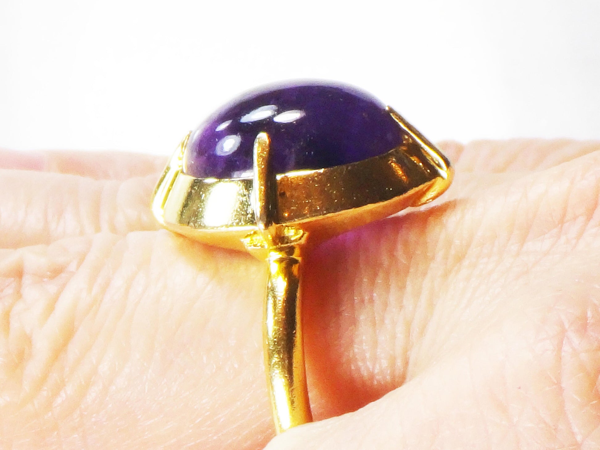 Vintage 14k Yellow Gold Natural Amethyst Ring Bishop's Ring - Metropolitan Museum Ring MMA