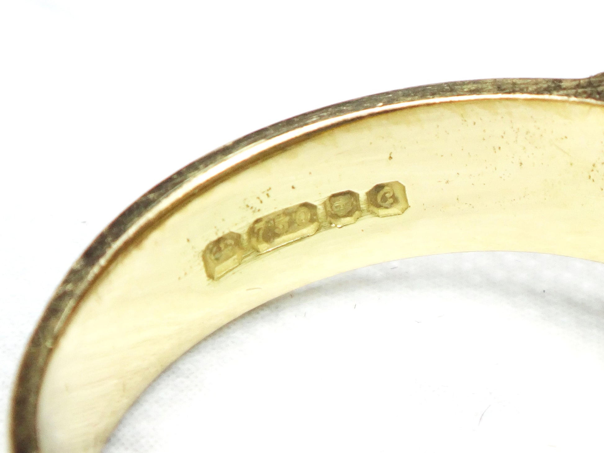 Vintage 18k Gold Diamond Buckle Ring with Red Enamel Hallmarked London England Buckle Wedding Band Wedding Ring Size 5.5
