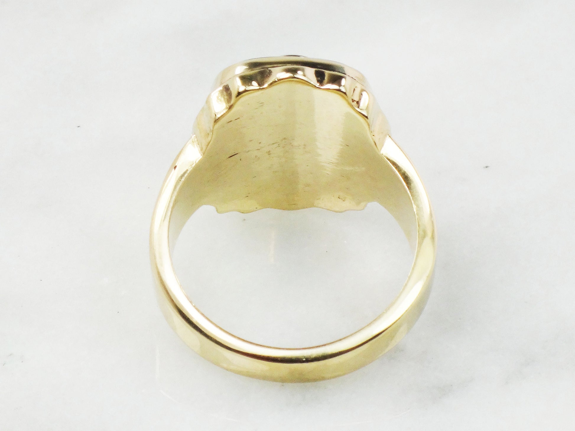 Vintage 10k Yellow Gold Natural Diamond and Black Onyx Ring Men's .20 CT Diamond Ring Size 10 3/4