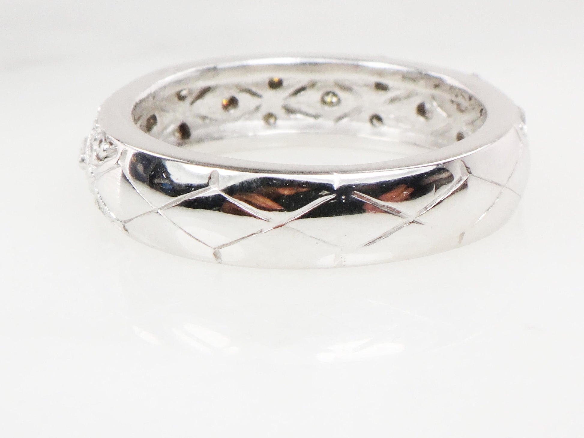 Vintage 14k White Gold Natural Diamond Wedding Band, Approx .35 CT TDW Size 6.25