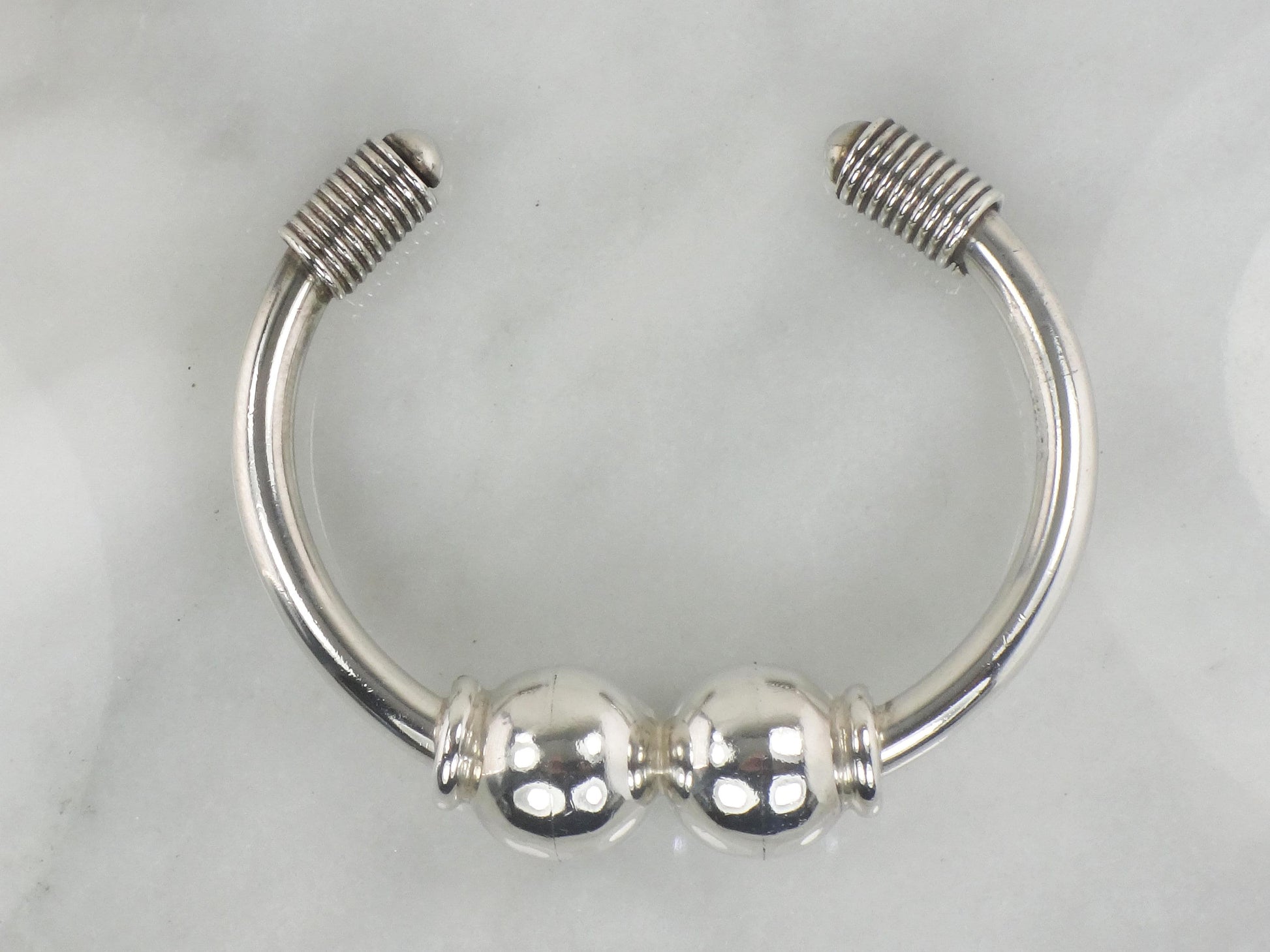 Vintage Sterling Silver Cuff Bracelet Vintage Mexico Silver Bracelet Silver Ball Cuff Bracelet Vintage Cuff Bracelet Heavy Silver Cuff