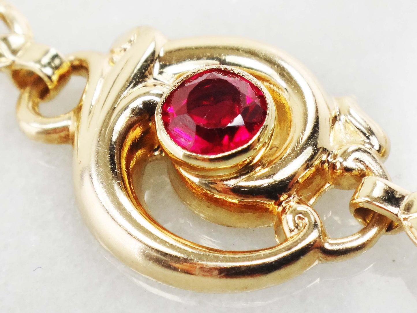 Vintage Ruby and Diamond Choker Necklace 10k Two Tone Gold Esemco Diamond & Ruby Choker Necklace 15.25"