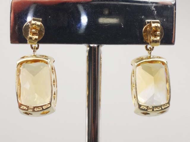 Vintage 14k Gold Citrine Dangle Earrings: November Birthstone