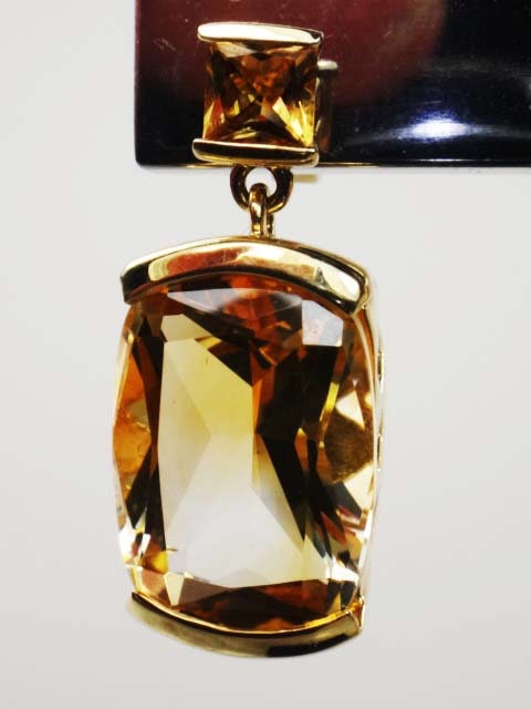 Vintage 14k Gold Citrine Dangle Earrings: November Birthstone