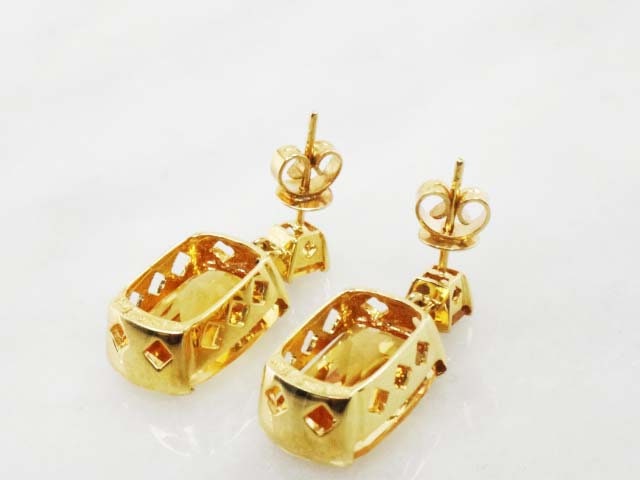 Vintage 14k Gold Citrine Dangle Earrings: November Birthstone