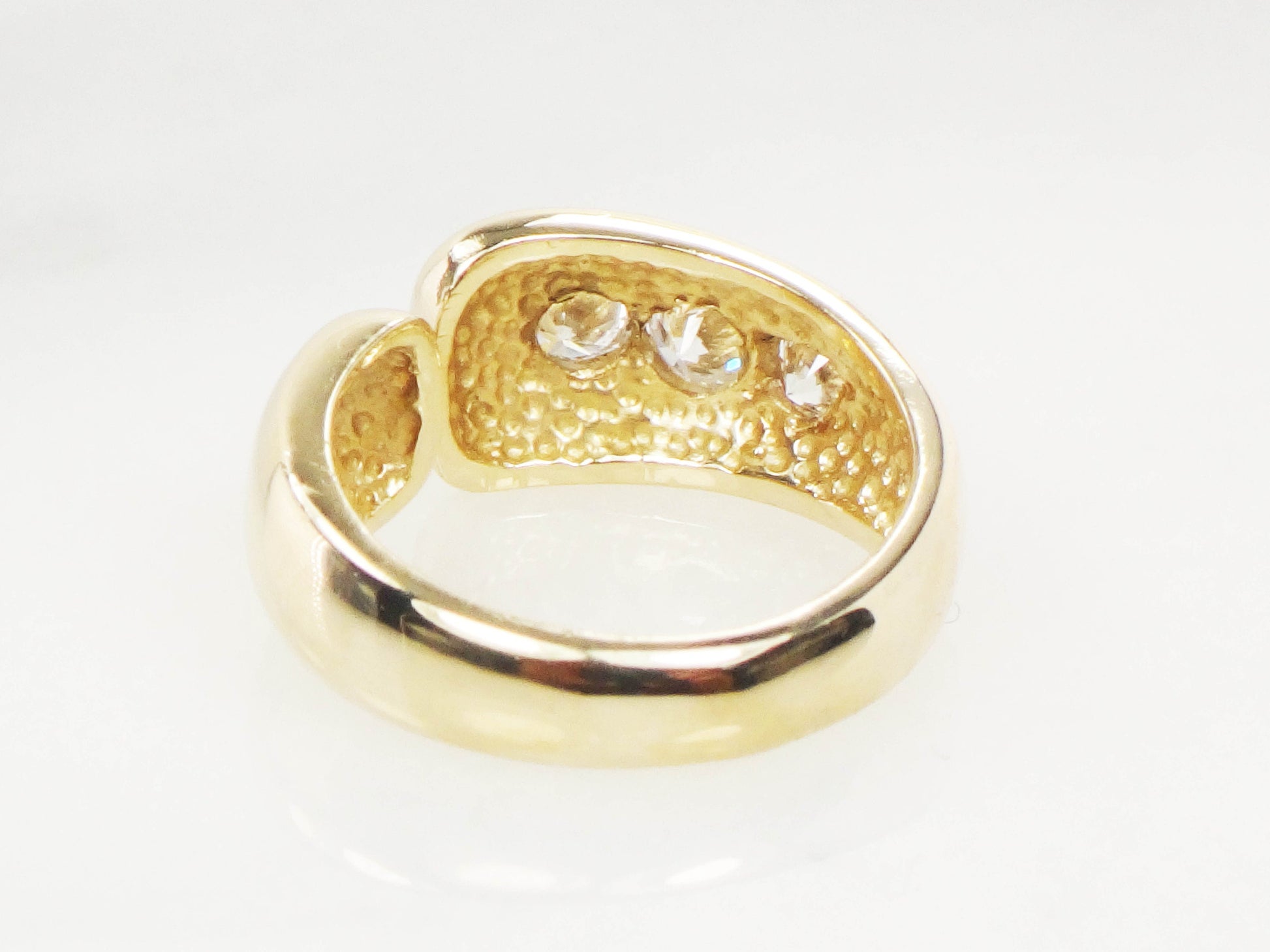 Vintage 14k Gold Three Diamond Ring: .60 Carat TDW, Size 5.5