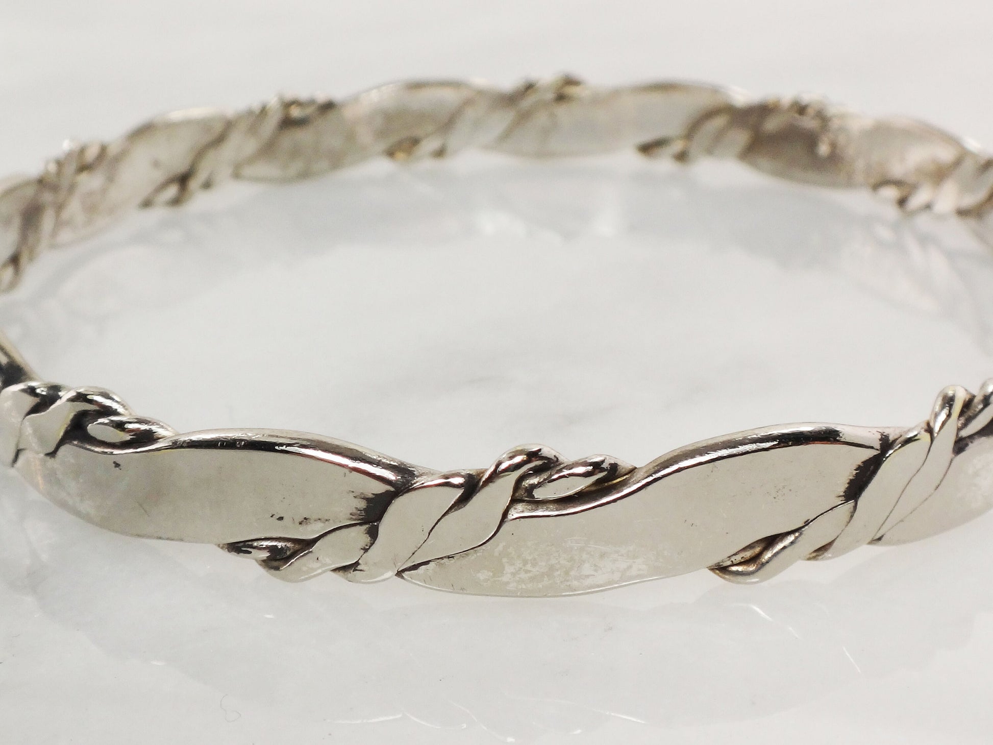 Vintage Sterling Silver Bangle Bracelet Mexico Sterling Silver Bracelet Slip On Bracelet