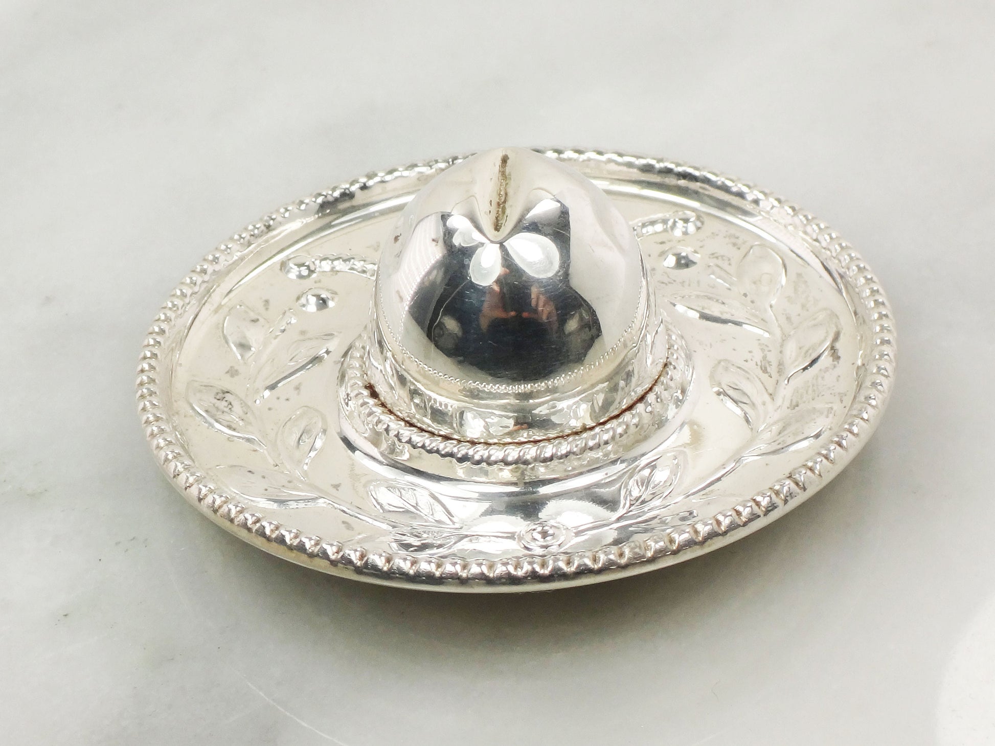 Vintage Sterling Silver Sombrero Pin: Mexican Hat Brooch (2 1/4")