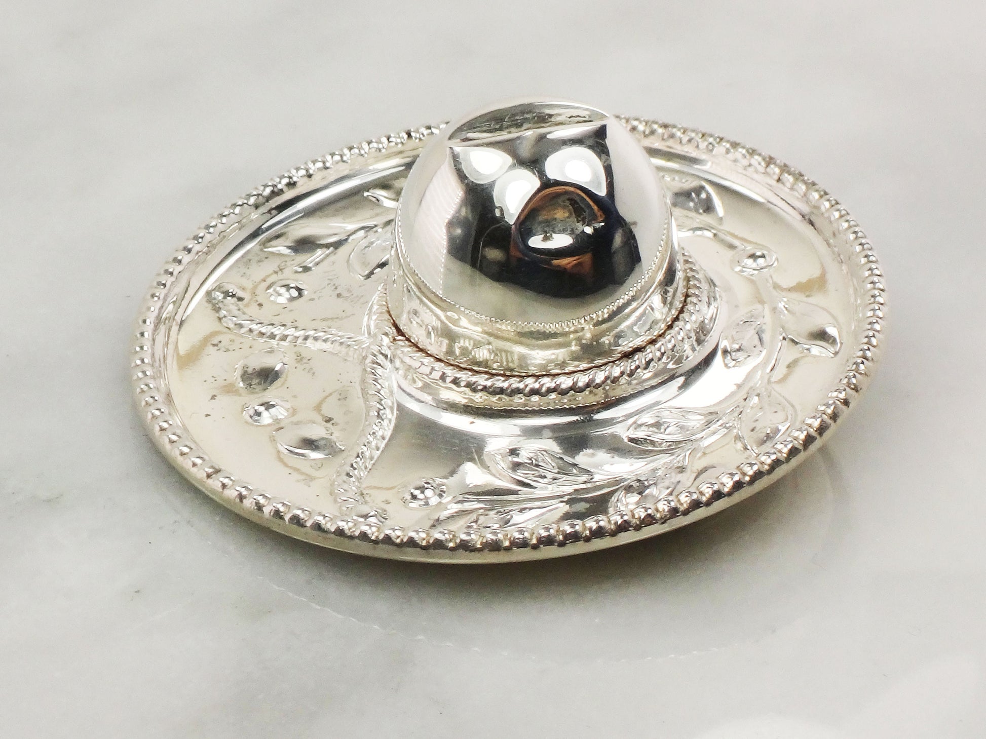 Vintage Sterling Silver Sombrero Pin: Mexican Hat Brooch (2 1/4")