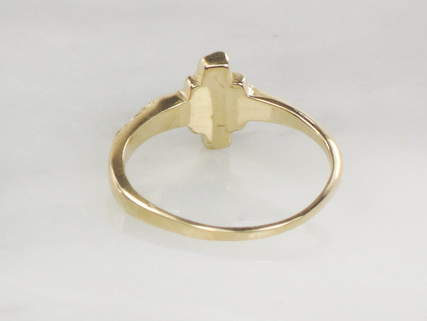Vintage 14k Yellow Gold Crucifix Ring - Size 9 1/2