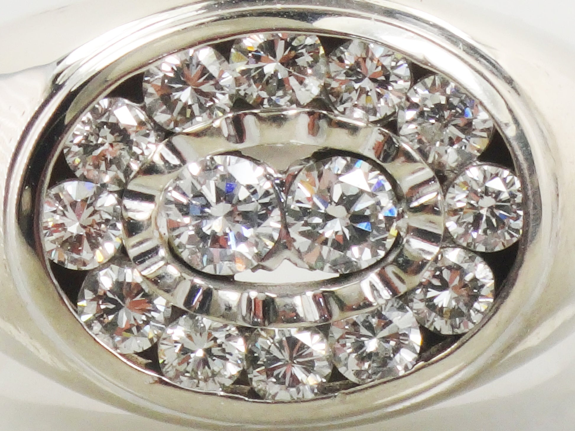 Vintage 14k White Gold Natural Diamond Cluster Ring High Quality Men's Diamond Ring 1 CT TDW Diamond Ring Size 9.5